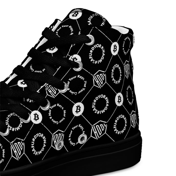 HODL Bitcoin Crypto High-Top Canvas for Man "First Edition Black" Black Sole details