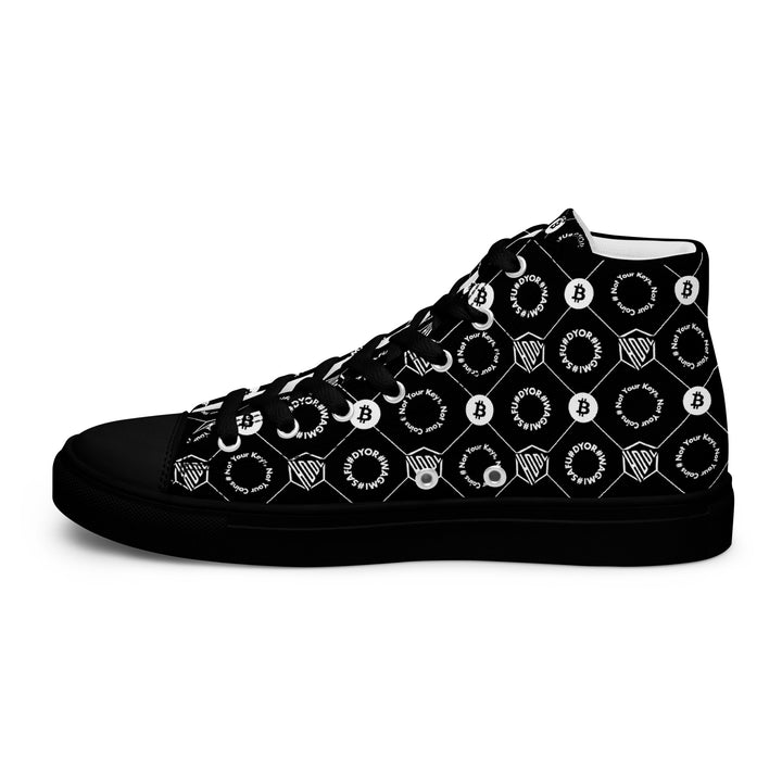 HODL Bitcoin Crypto High-Top Canvas for Man "First Edition Black" Black Sole right inside