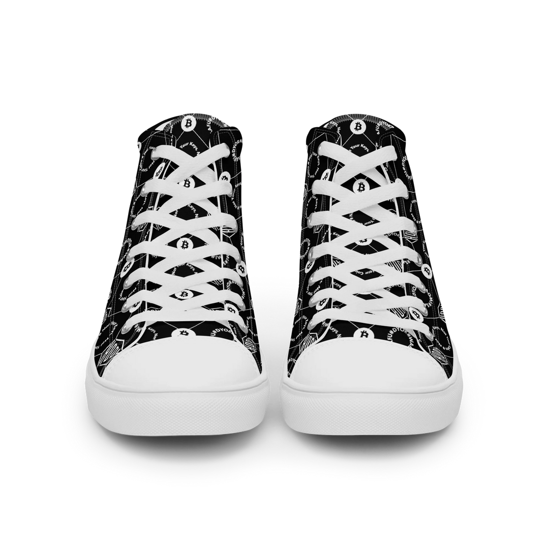 HODL Bitcoin High-Top Canvas for men "First Edition Black" with white sole  front