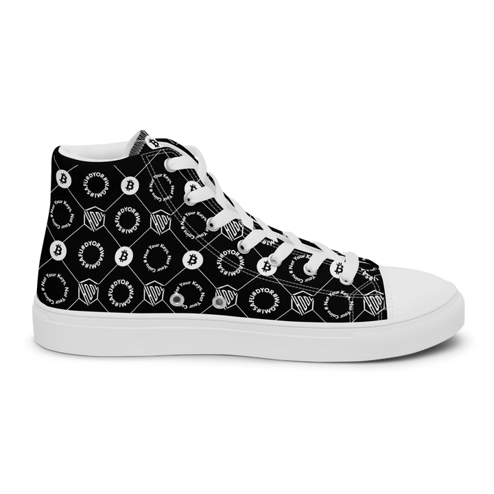 HODL Bitcoin High-Top Canvas for men "First Edition Black" with white sole left inside