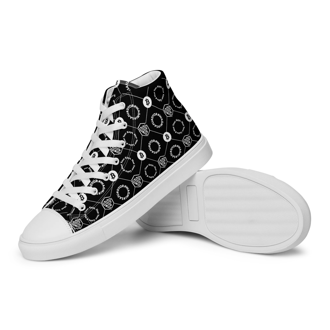 HODL Bitcoin High-Top Canvas for men "First Edition Black" with white sole 