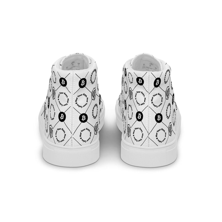 HODL Bitcoin High-Top Canvas for men "First Edition White" with white sole back