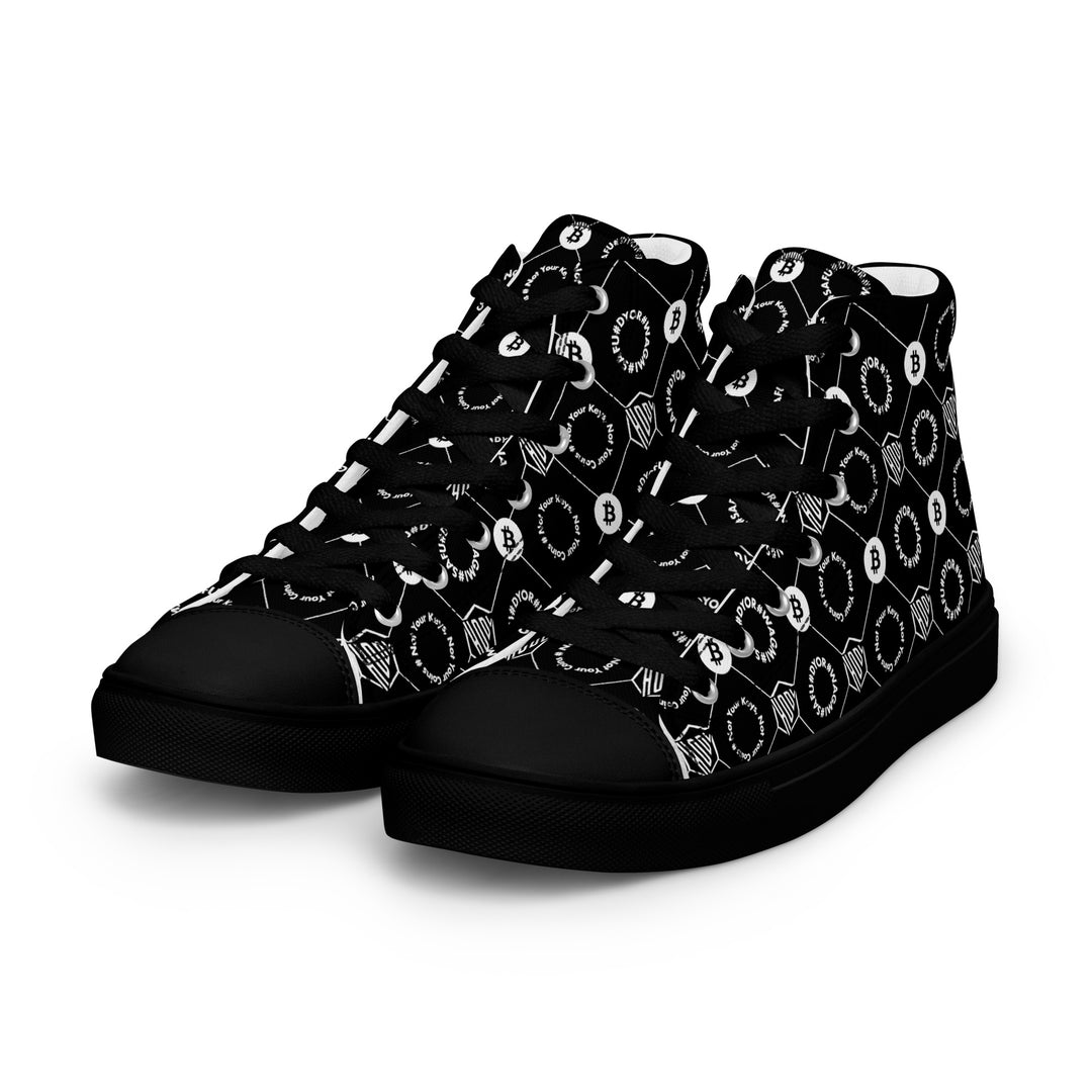 HODL Bitcoin Crypto High-Top Canvas for women "First Edition Black" Black Sole left front