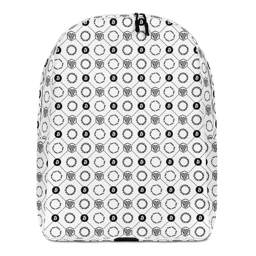 HODL small Backpack "First Edition White" front