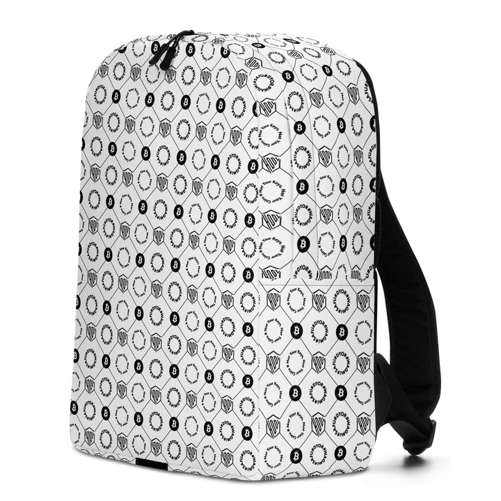 HODL small Backpack "First Edition White" left side
