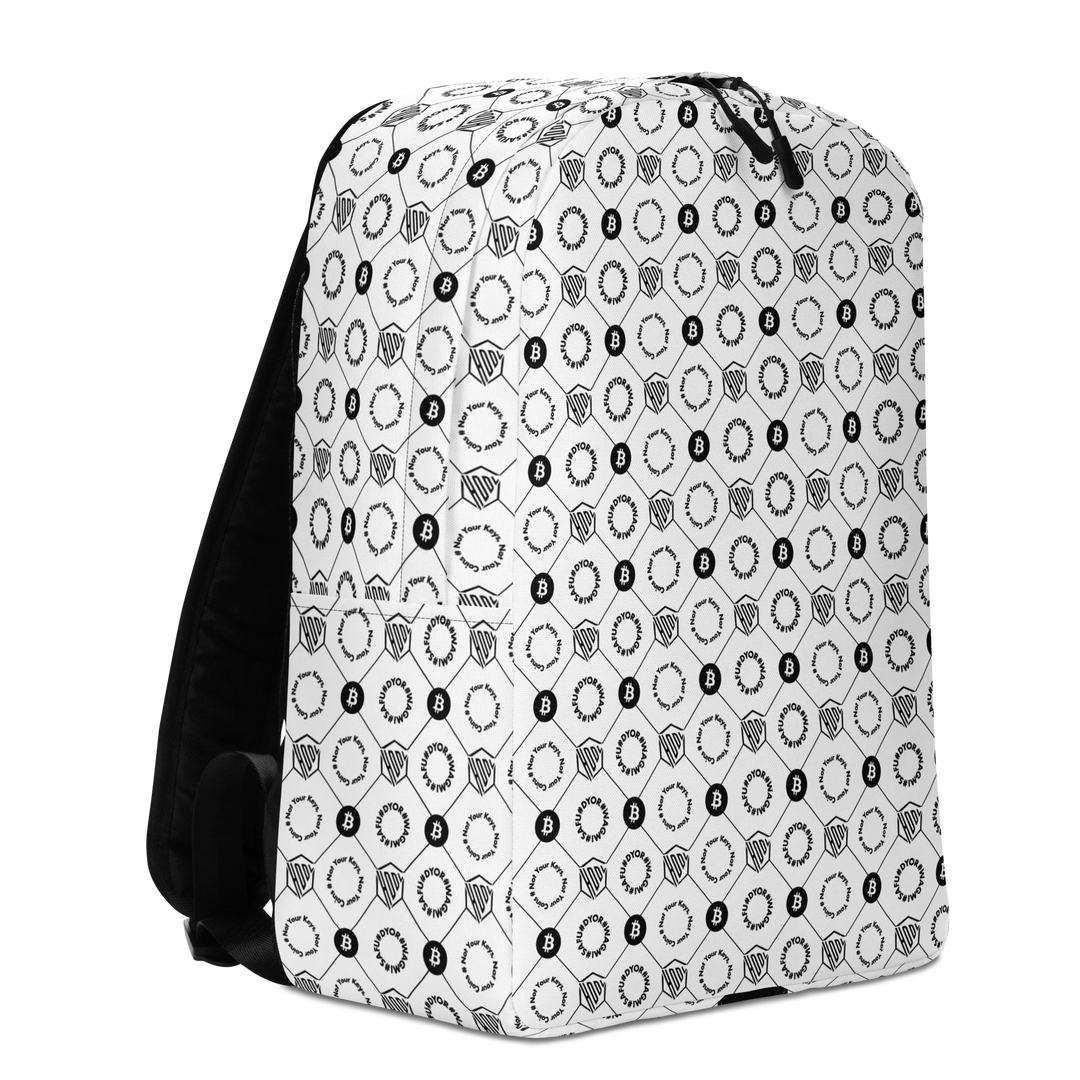 HODL small Backpack "First Edition White"  right side