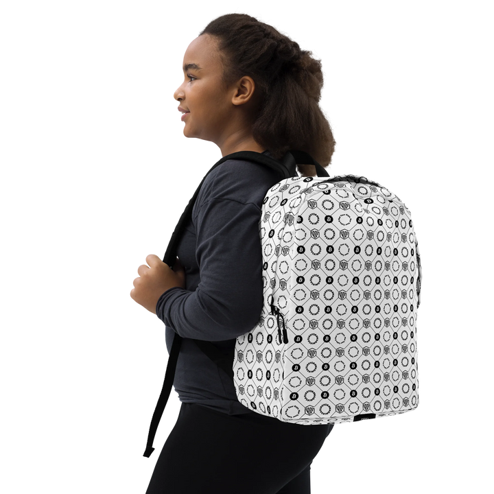 HODL small Backpack "First Edition White"  over shoulder girl