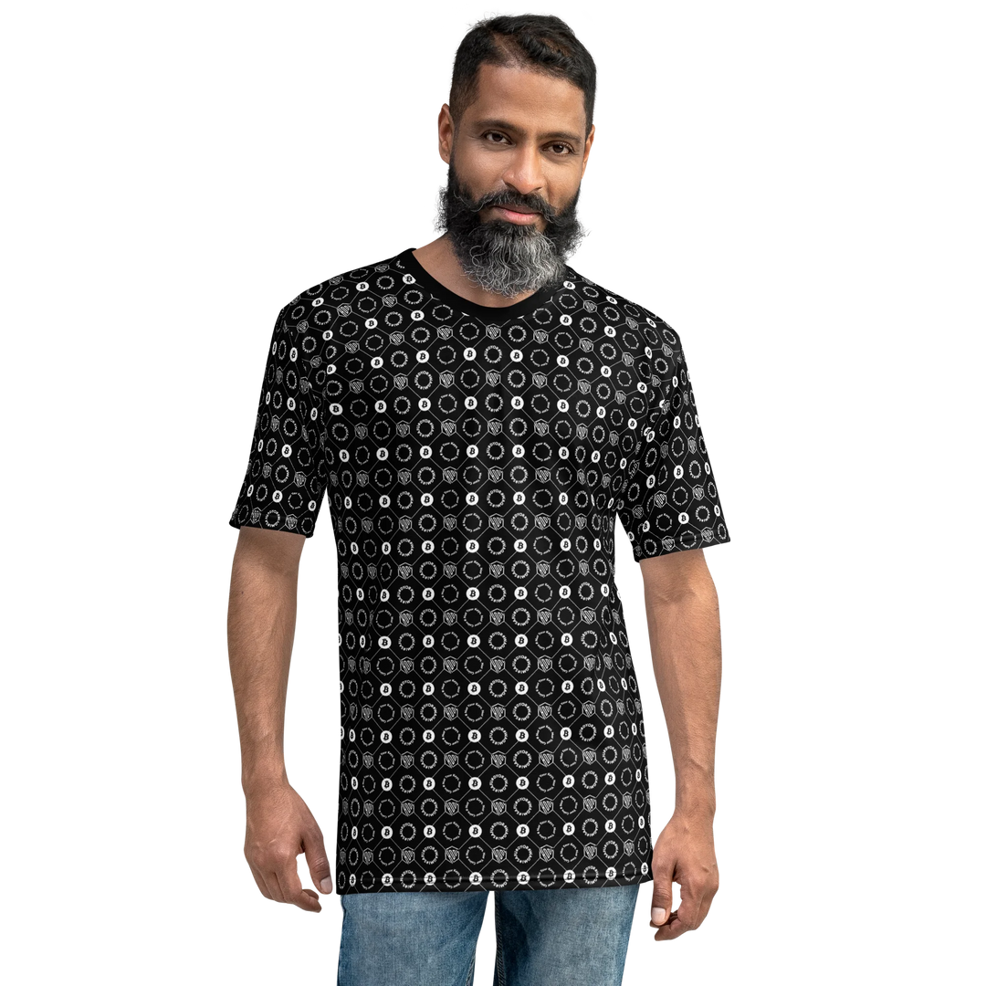 HODL Herren Shirt "First Edition Black" front man with black hair and bart