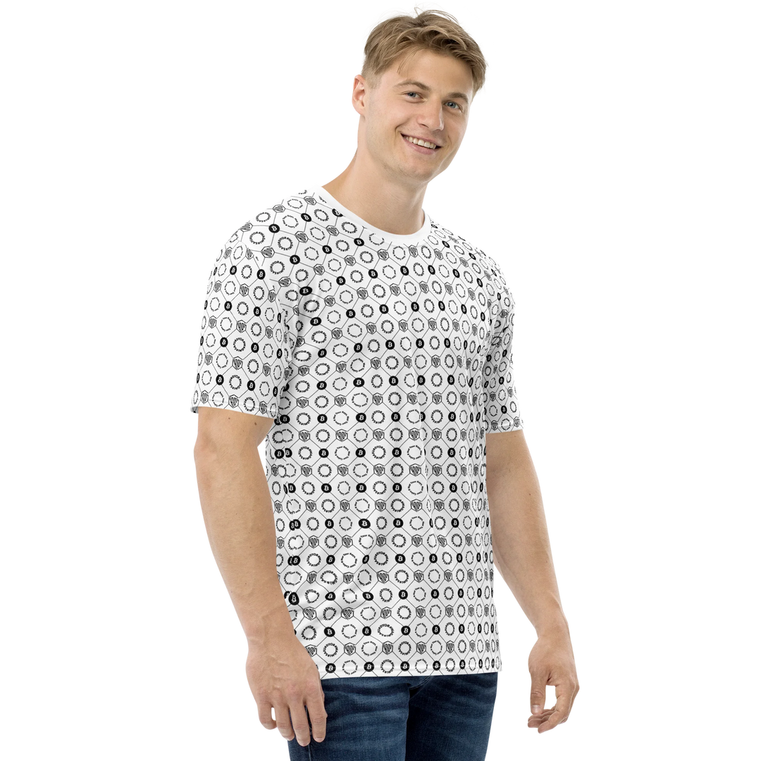 HODL Herren Shirt "First Edition White" front side with blond man