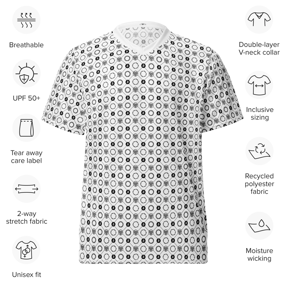 HODL Unisex Trikot "First Edition White" Front with icons