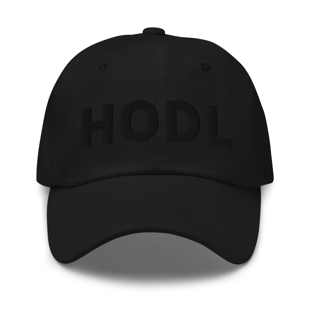 HODL Dad-Hat Black 3D with logo