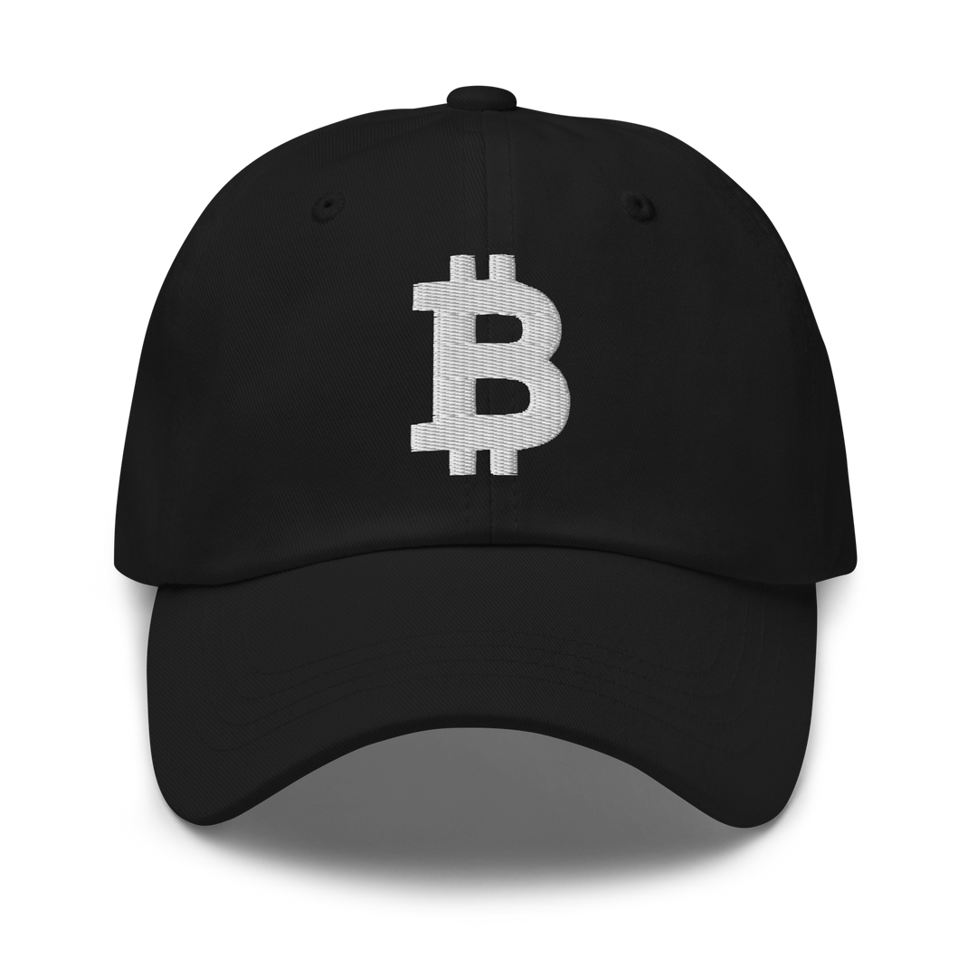 Bitcoin Cap Dad-Hat Weiß 3D – Crypto Cap | HODL.ag