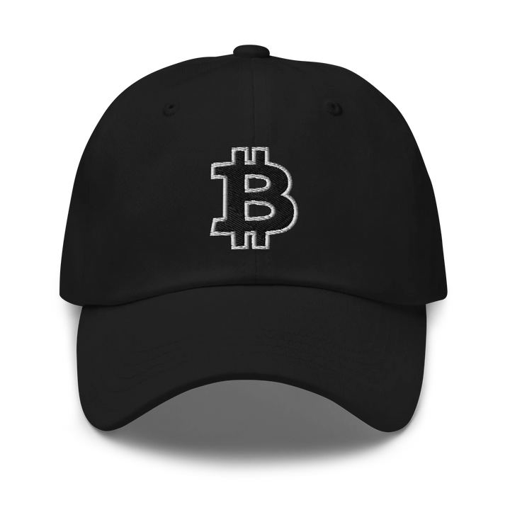 Bitcoin Dad Hat – Black/White Outline - HODL.ag