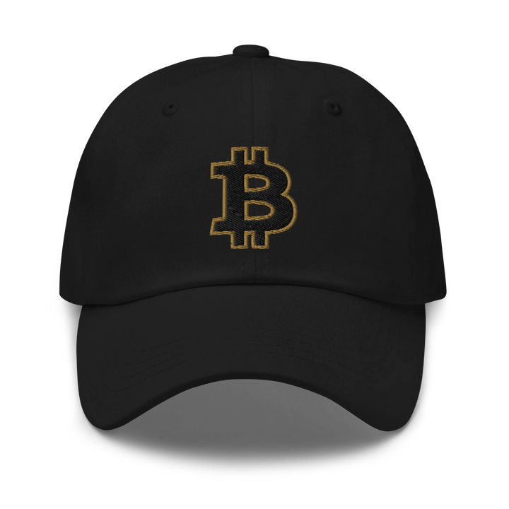 Bitcoin Dad Hat – Black/Gold Outline - HODL.ag