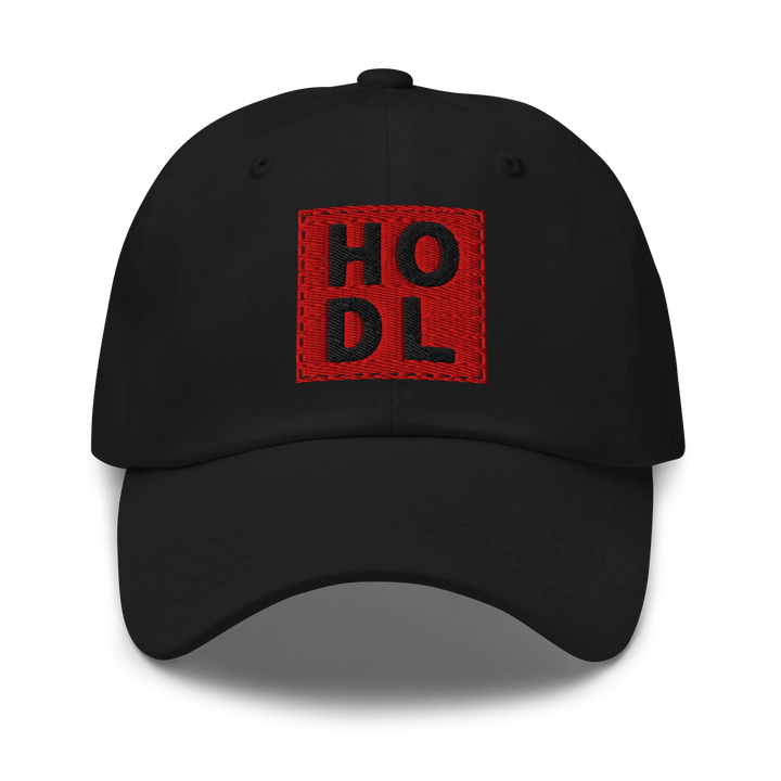 HODL Dad Hat – Big Red Box Black - HODL.ag