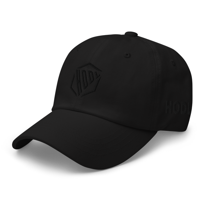 HODL Dad-Hat 3D logo BLACK on the side HODL