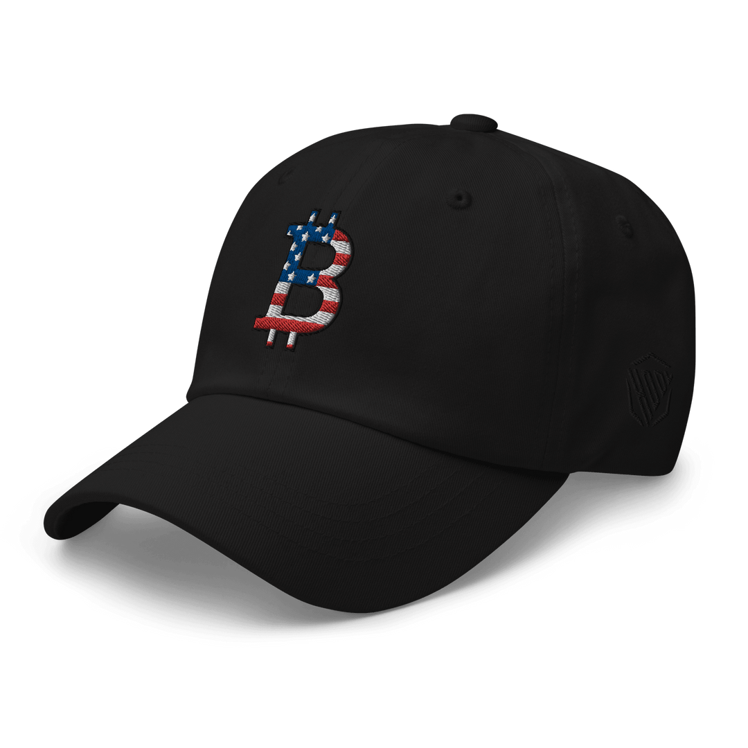 Bitcoin Cap USA Edition Dad Hat – 3D Stick