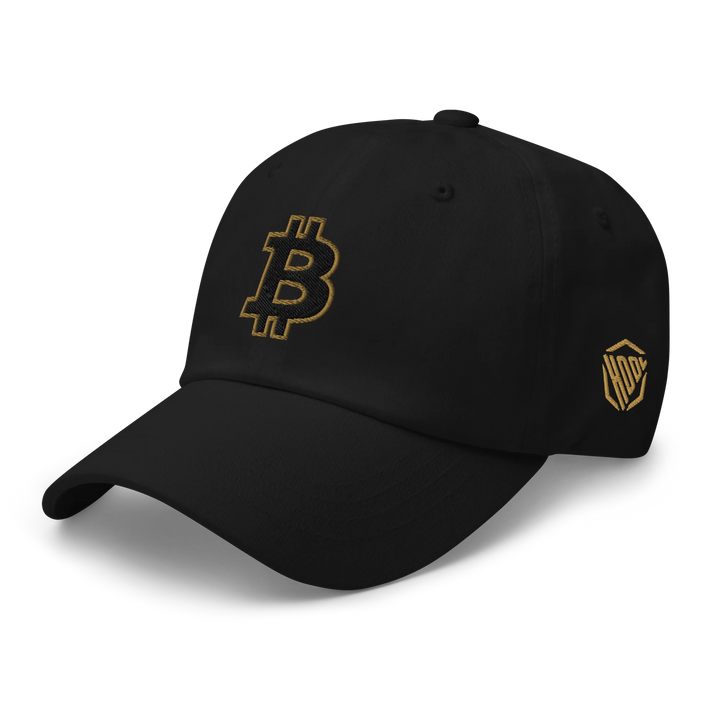 Bitcoin Dad Hat – Black/Gold Outline - HODL.ag