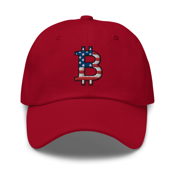 Bitcoin Cap USA Edition Dad Hat – 3D Stick – Crypto Cap | HODL.ag