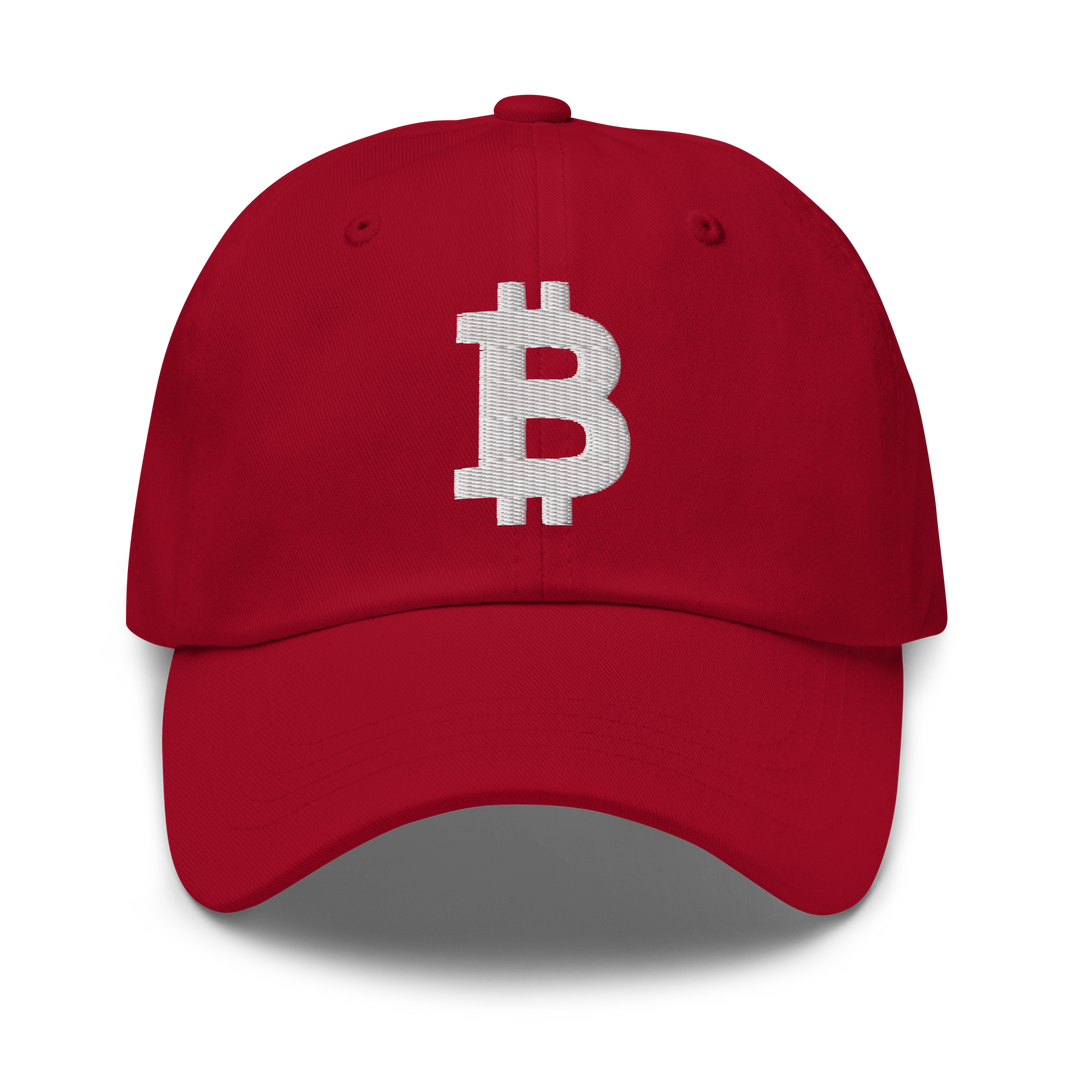 Bitcoin Cap Dad-Hat Weiß 3D – Crypto Cap | HODL.ag