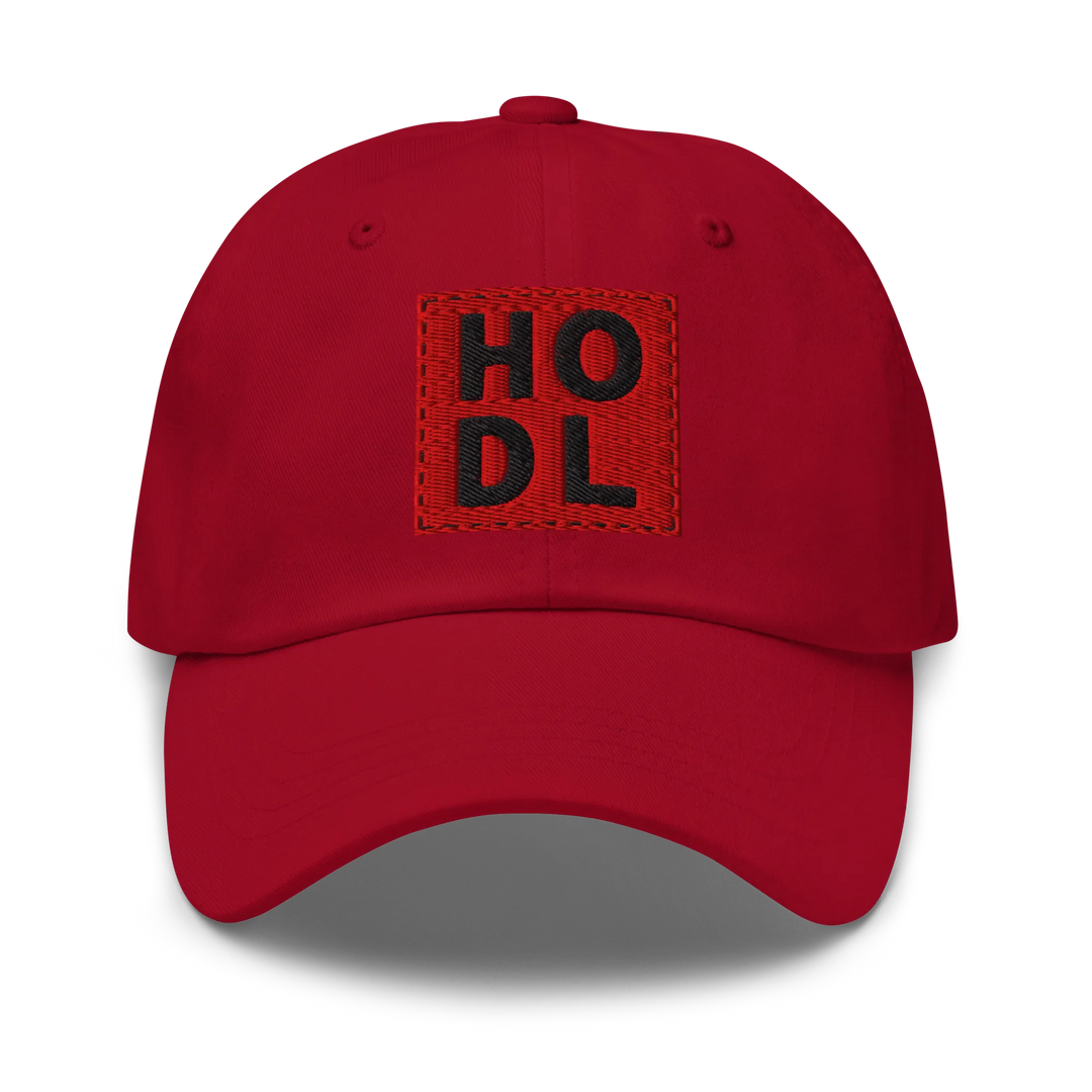 HODL Dad Hat – Big Red Box Black - HODL.ag