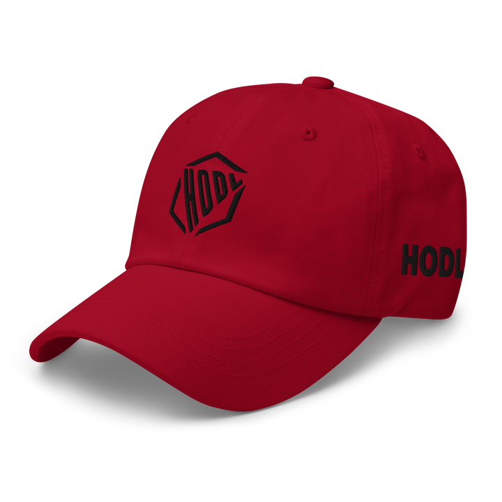 HODL Dad-Hat 3D logo BLACK on the side HODL