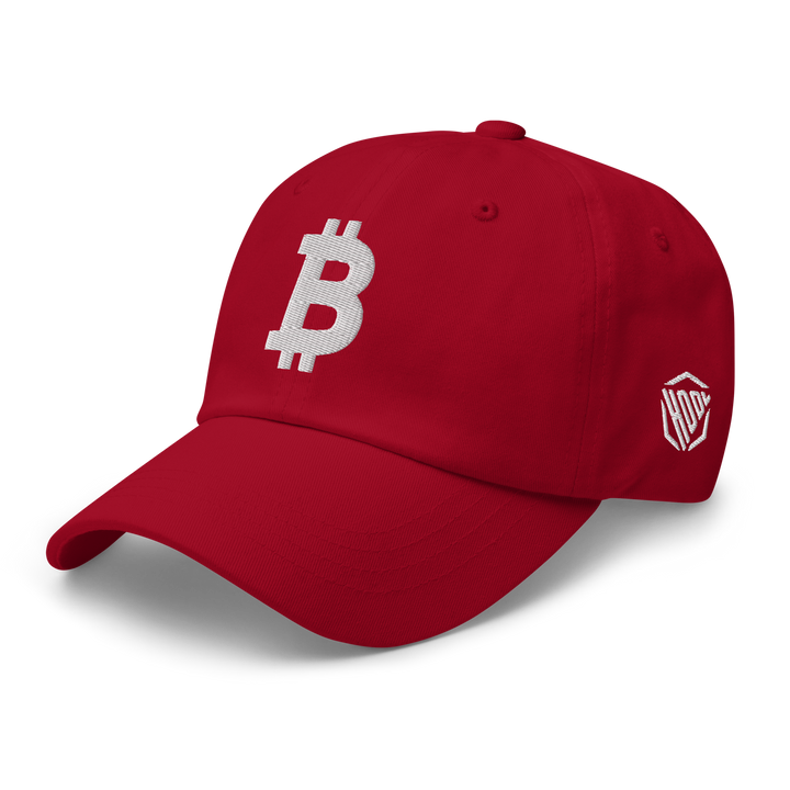 Bitcoin Cap Dad-Hat White 3D