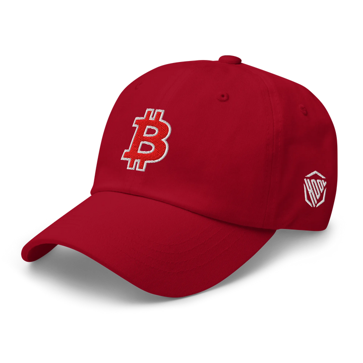 Bitcoin Dad Hat – Red/White Outline - HODL.ag