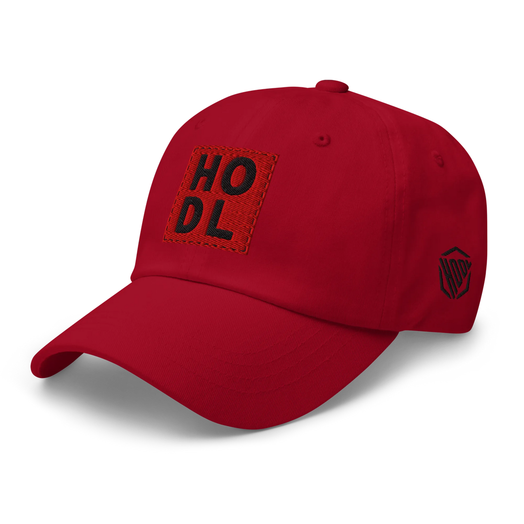 HODL Dad Hat – Big Red Box Black - HODL.ag