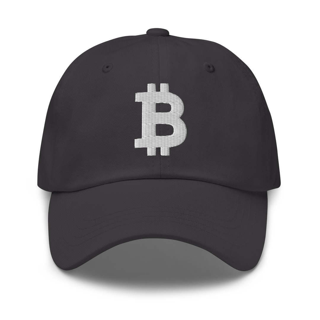 Bitcoin Cap Dad-Hat Weiß 3D – Crypto Cap | HODL.ag