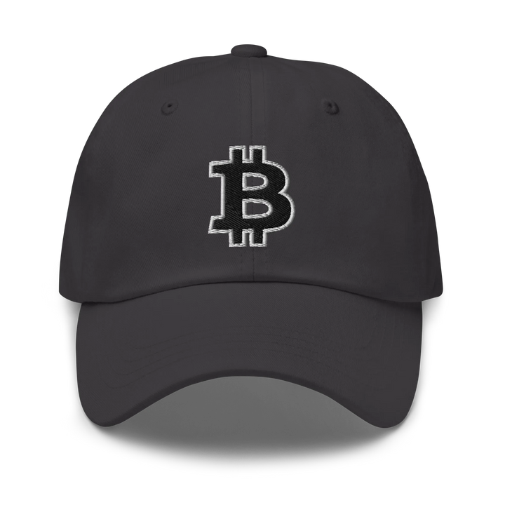 Bitcoin Dad Hat – Black/White Outline - HODL.ag
