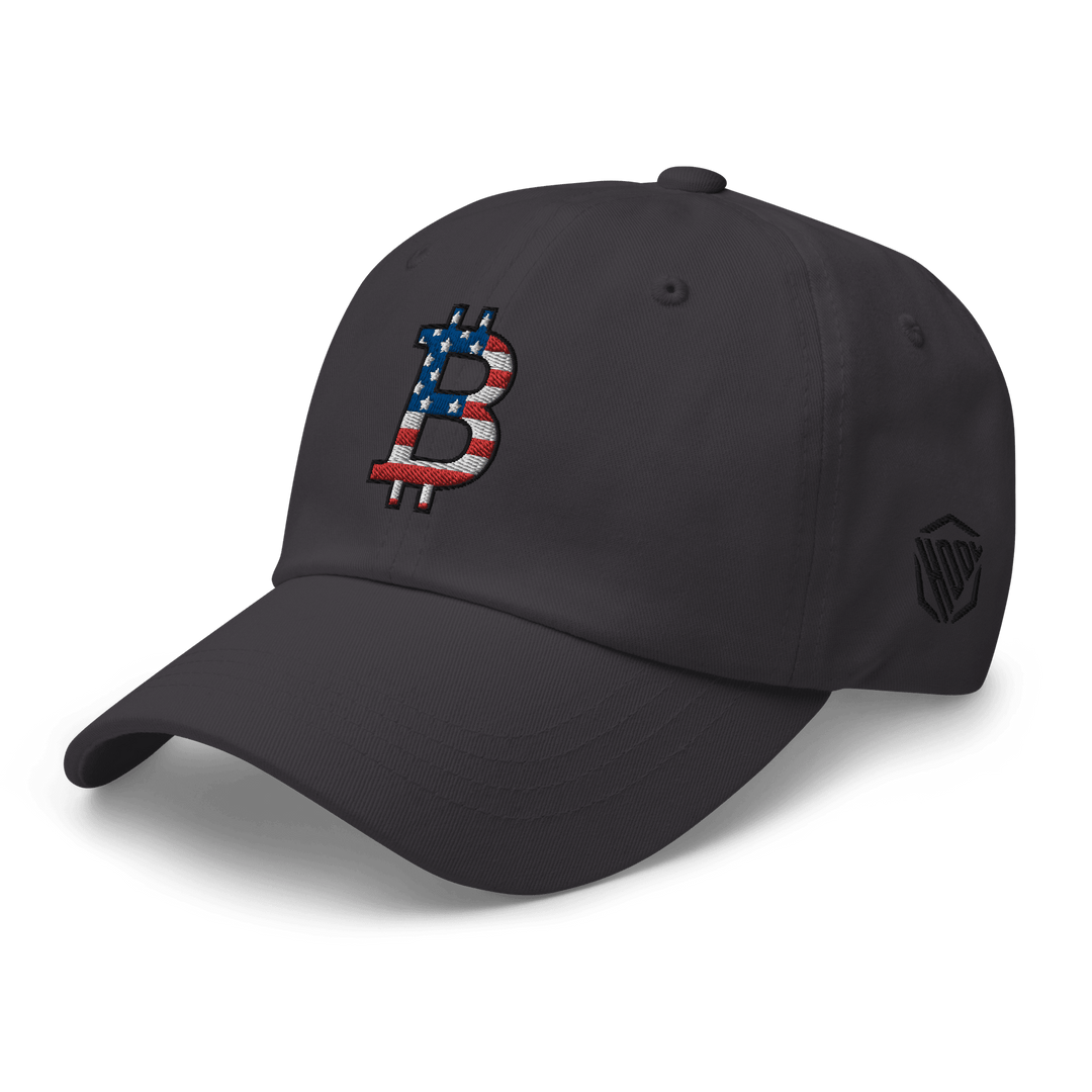 Bitcoin Cap USA Edition Dad Hat – 3D Stick – Crypto Cap | HODL.ag