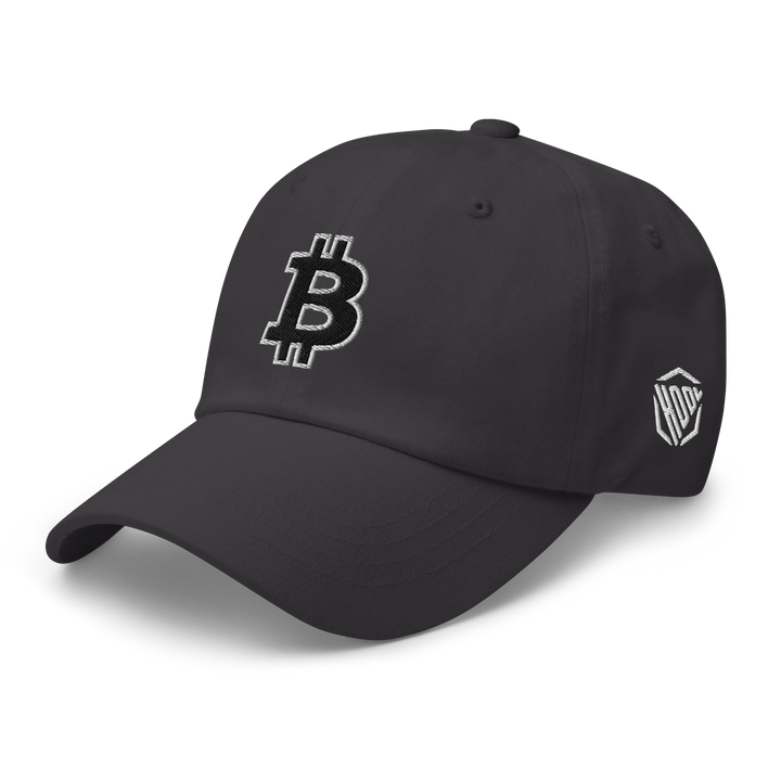 Bitcoin Dad Hat – Black/White Outline - HODL.ag