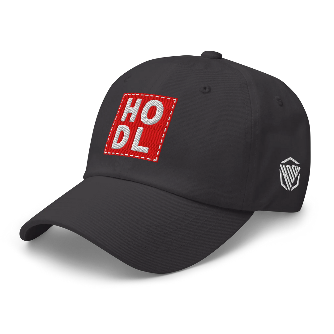 HODL Dad Hat – Big Red Box White - HODL.ag