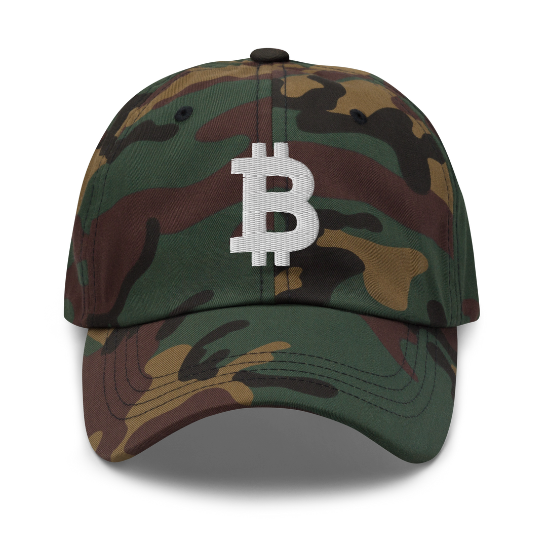 Bitcoin Cap Dad-Hat White 3D