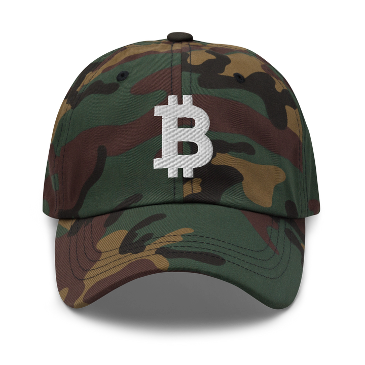 Bitcoin Cap Dad-Hat Weiß 3D – Crypto Cap | HODL.ag