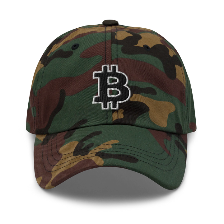 Bitcoin Dad Hat – Black/White Outline - HODL.ag