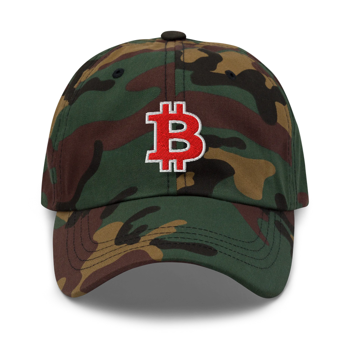Bitcoin Dad Hat – Red/White Outline - HODL.ag