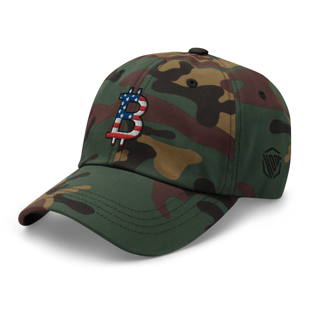 Bitcoin Cap USA Edition Dad Hat – 3D Stick