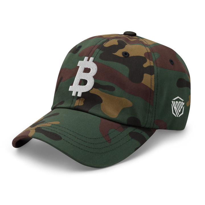 Bitcoin Cap Dad-Hat White 3D