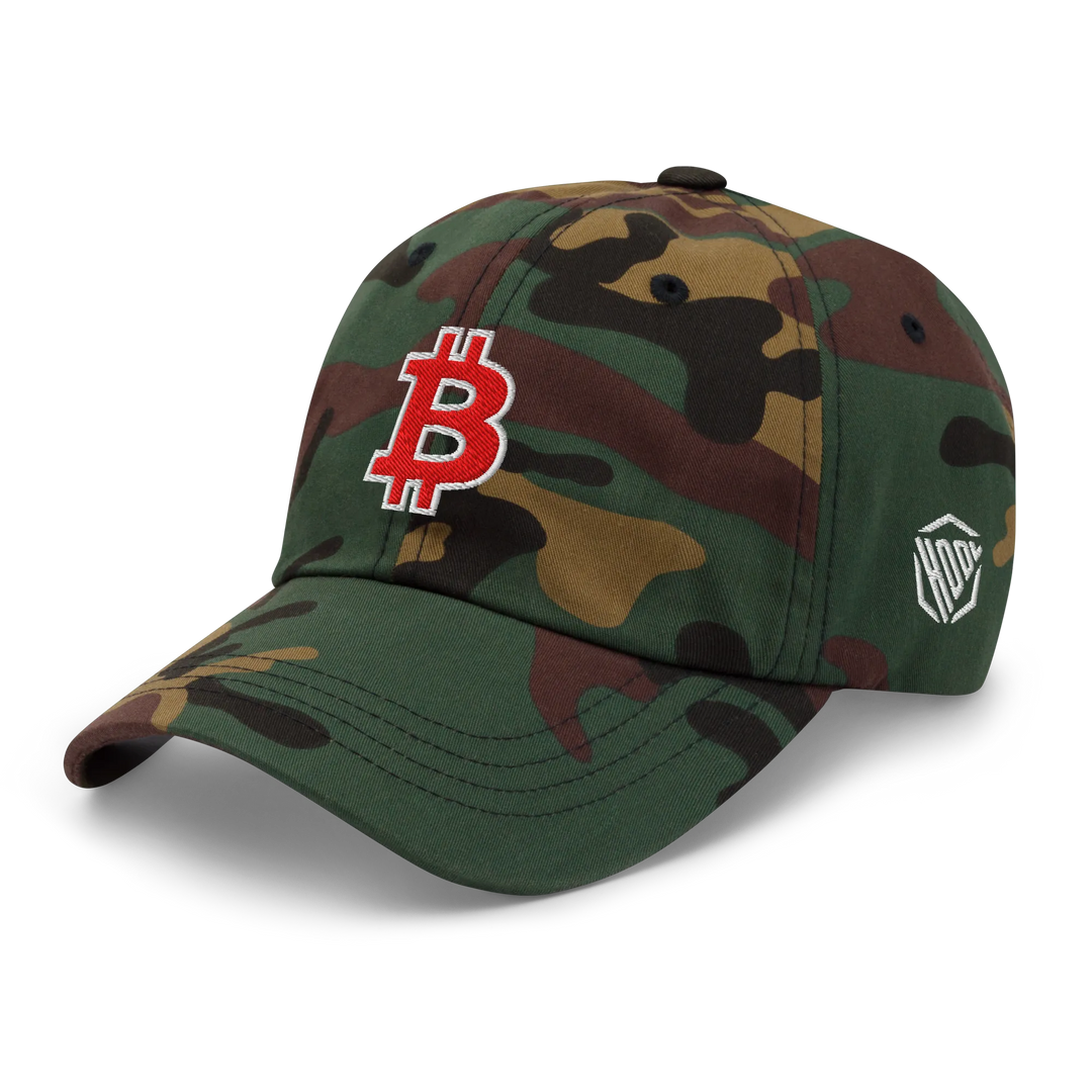 Bitcoin Dad Hat – Red/White Outline - HODL.ag