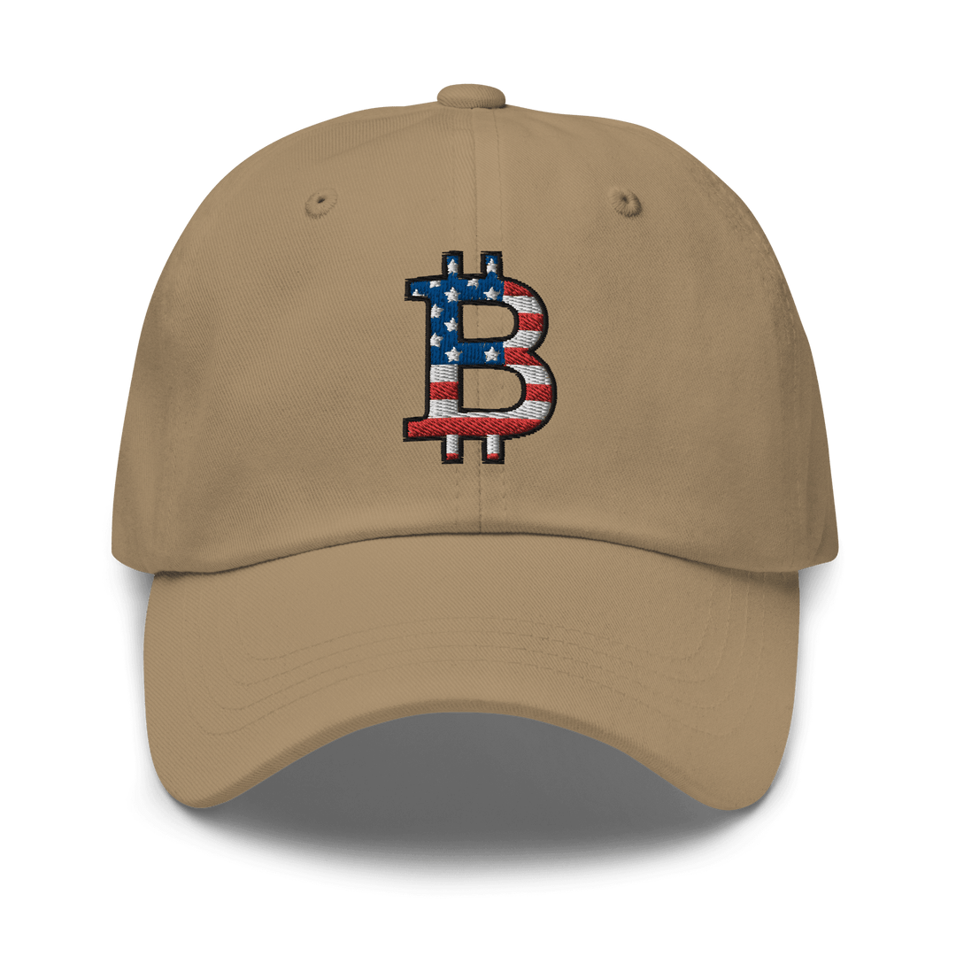 Bitcoin Cap USA Edition Dad Hat – 3D Stick