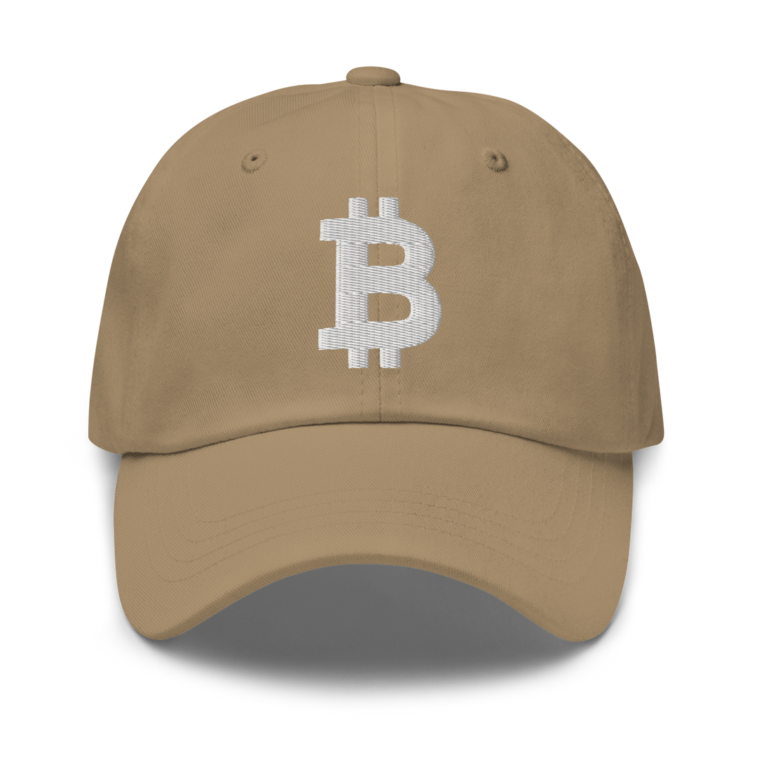 Bitcoin Cap Dad-Hat Weiß 3D – Crypto Cap | HODL.ag