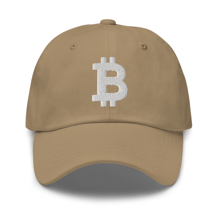 Bitcoin Cap Dad-Hat White 3D