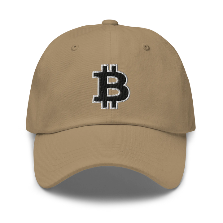 Bitcoin Dad Hat – Black/White Outline - HODL.ag