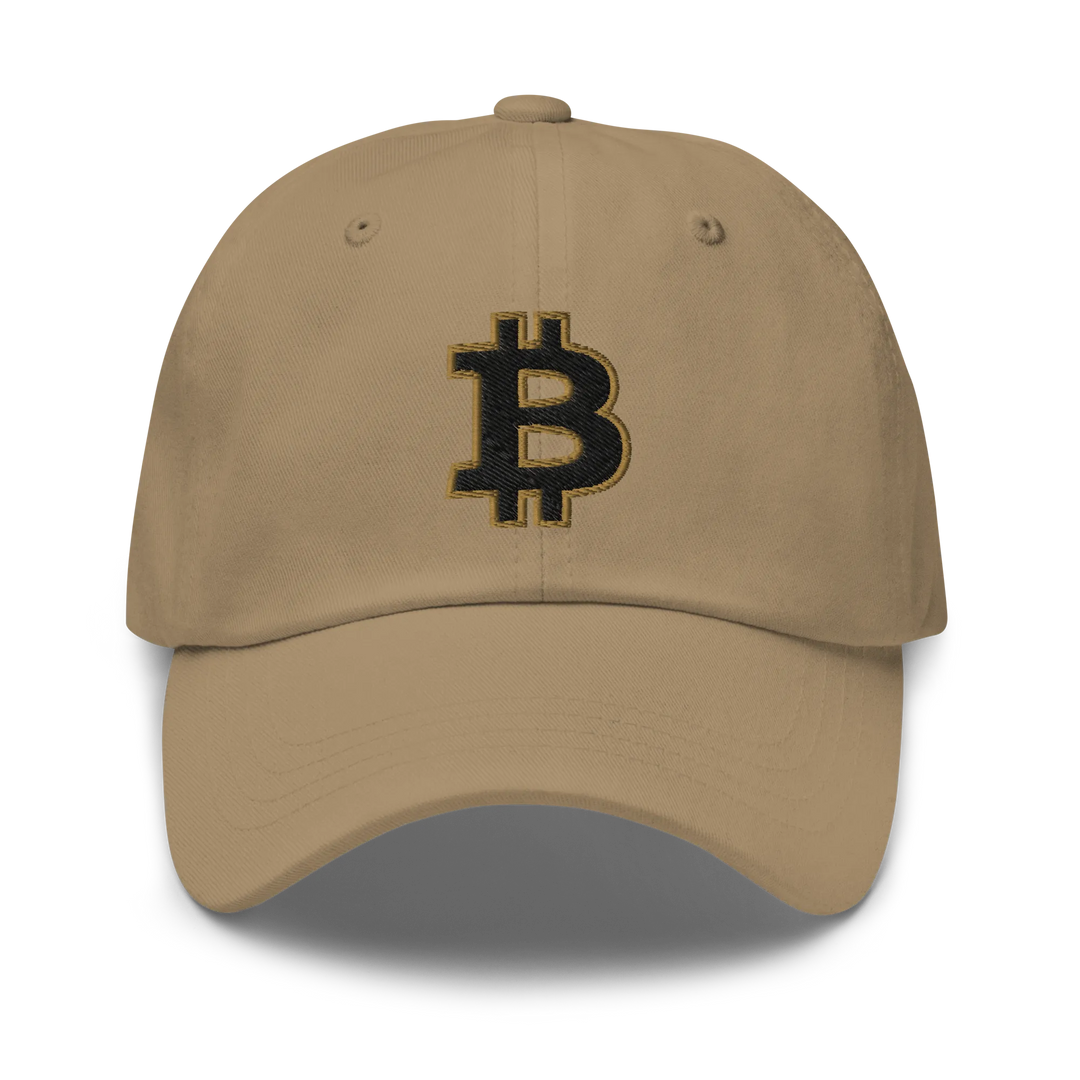 Bitcoin Dad Hat – Black/Gold Outline - HODL.ag