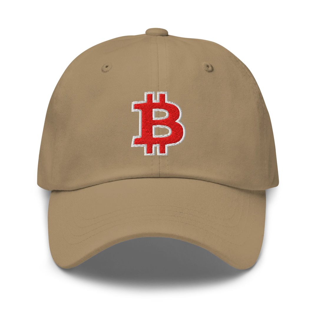 Bitcoin Dad Hat – Red/White Outline - HODL.ag