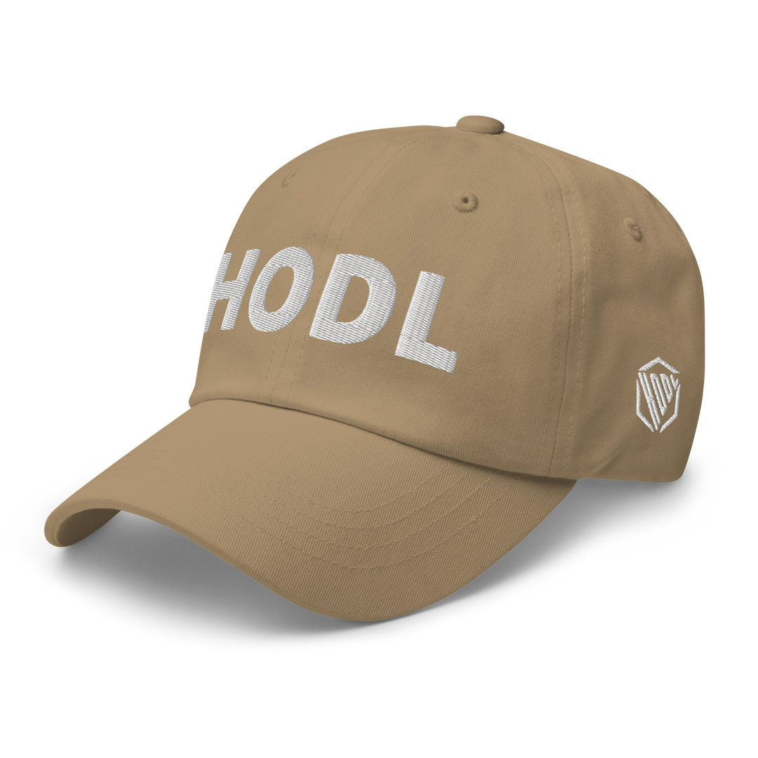 HODL Dad-Hat White 3D with logo