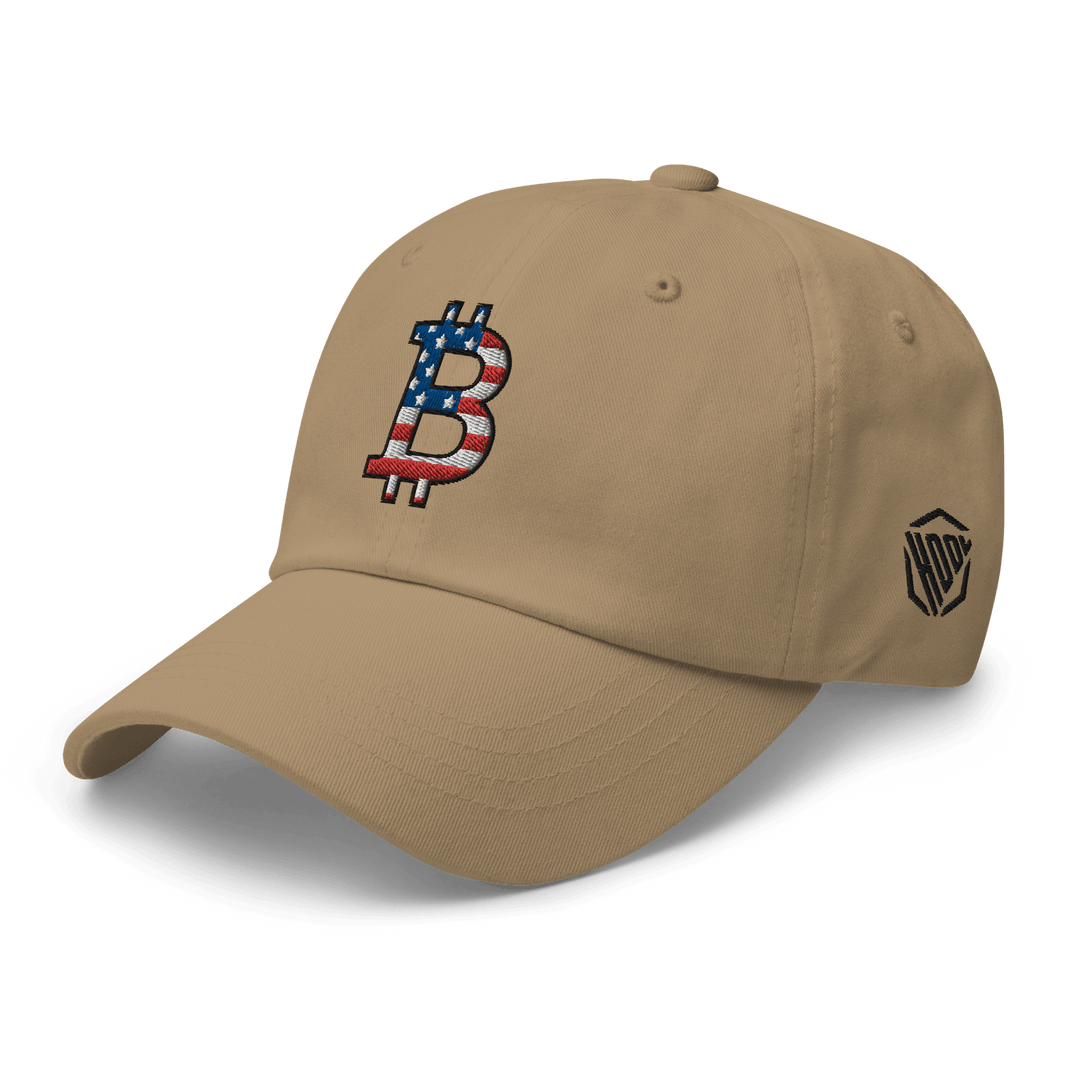 Bitcoin Cap USA Edition Dad Hat – 3D Stick