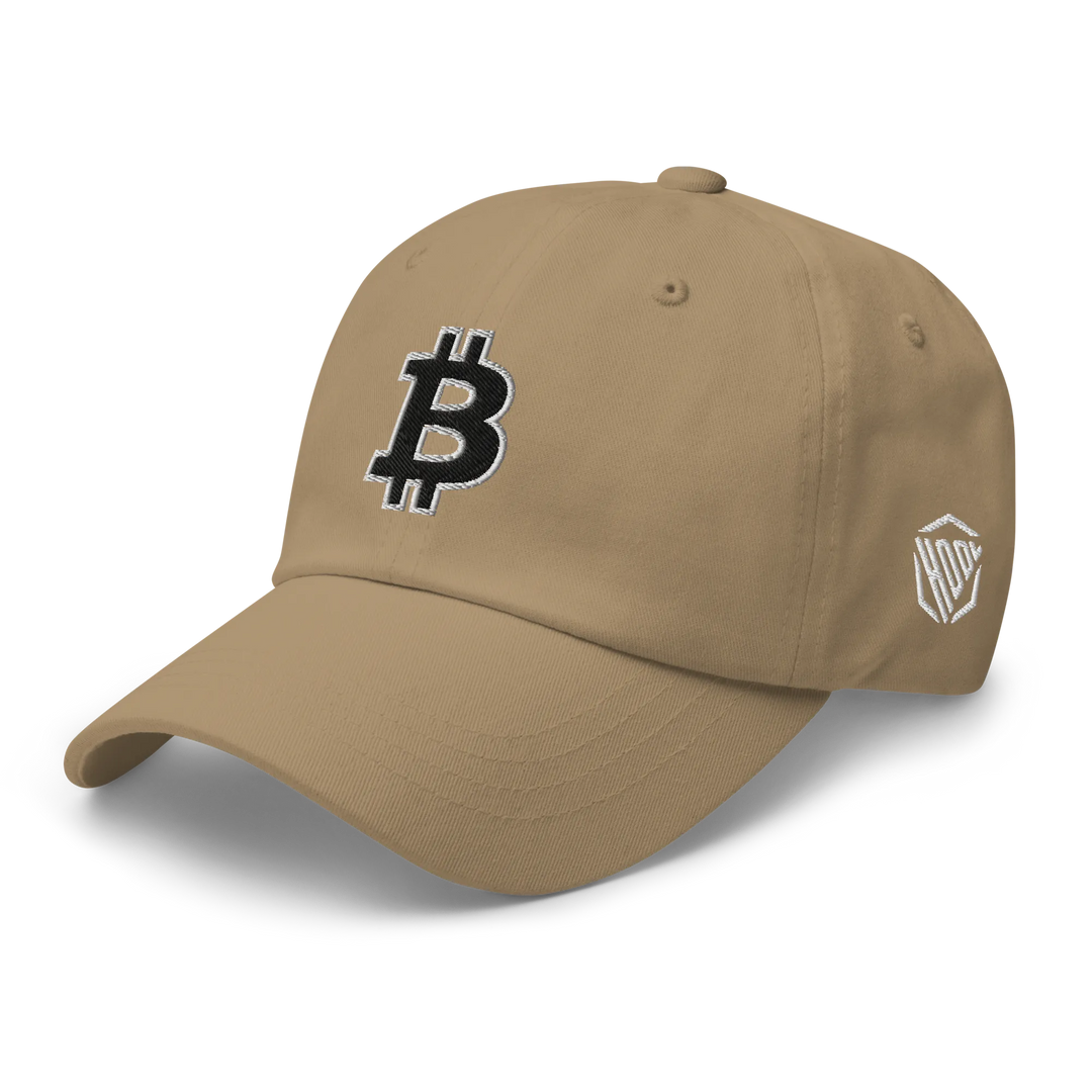 Bitcoin Dad Hat – Black/White Outline - HODL.ag